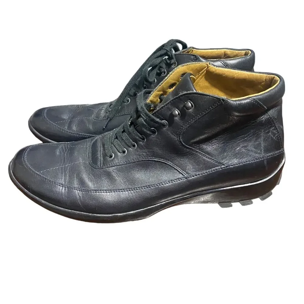Ermenegildo Zegna‎ Sport Luxury Black Genuine Leather Streetwear Boots men's 9 D